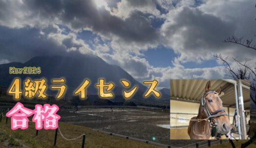初心者乗馬日記 : アラフォーが学ぶレッスン97,98鞍目★4級ライセンス試験★【2024年11月】
