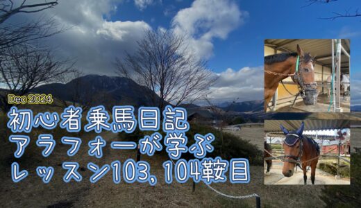 初心者乗馬日記 : アラフォーが学ぶレッスン103,104鞍目【2024年12月】